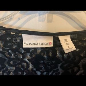 Black lace Victoria’s Secret robe with belt